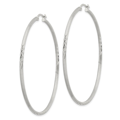 Sterlingsilber 2mm Poliert/satin Diamantiert Creolen