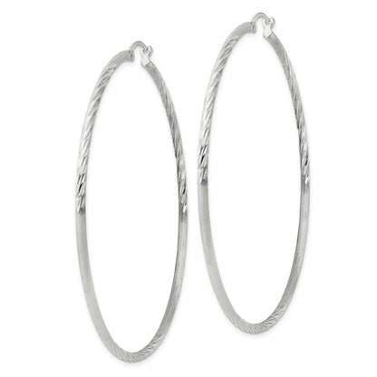 Sterlingsilber 2mm Poliert/satin Diamantiert Creolen