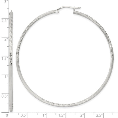 Sterlingsilber 2mm Poliert/satin Diamantiert Creolen