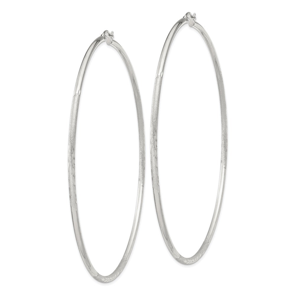 Sterlingsilber 2mm Poliert/satin Diamantiert Creolen