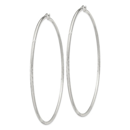 Sterlingsilber 2mm Poliert/satin Diamantiert Creolen