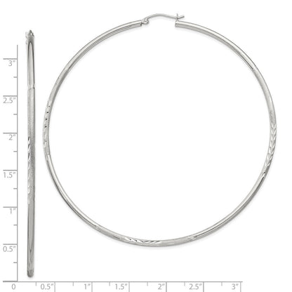 Sterlingsilber 2mm Poliert/satin Diamantiert Creolen