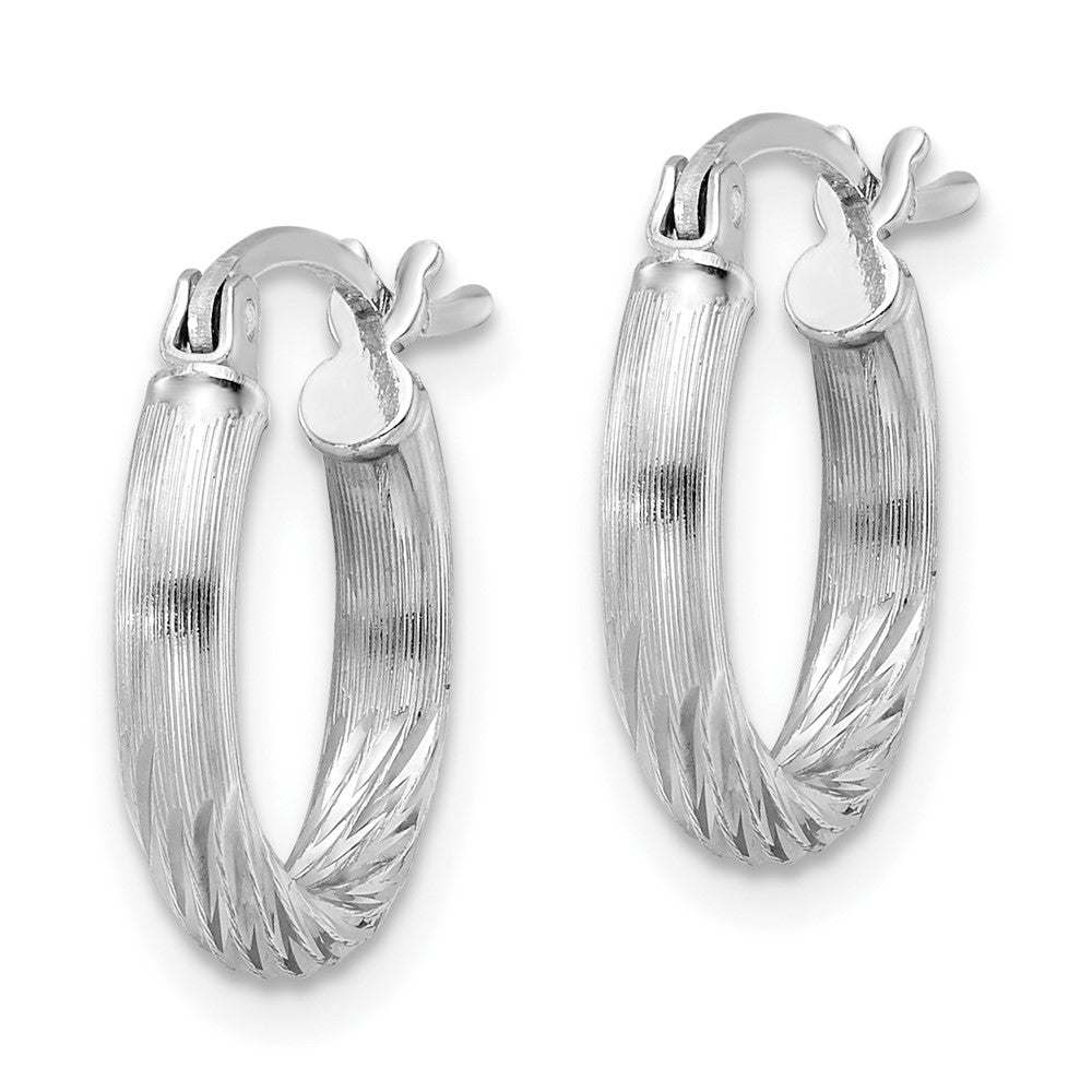 Sterlingsilber Rhodiniert 2.5mm Poliert/satin Diamantiert Creolen