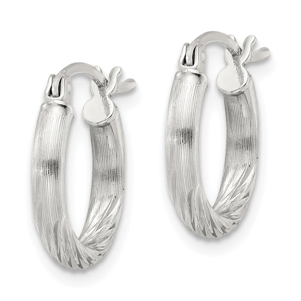 Sterlingsilber 2.5mm Poliert/satin Diamantiert Creolen