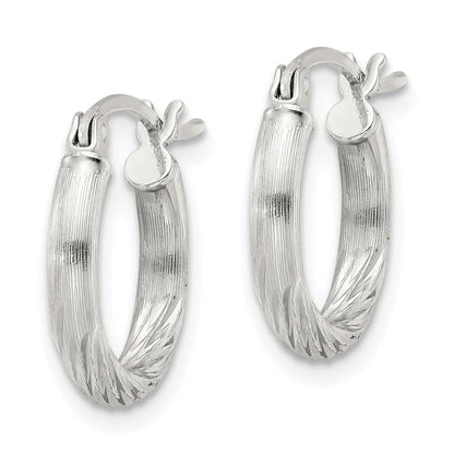 Sterlingsilber 2.5mm Poliert/satin Diamantiert Creolen