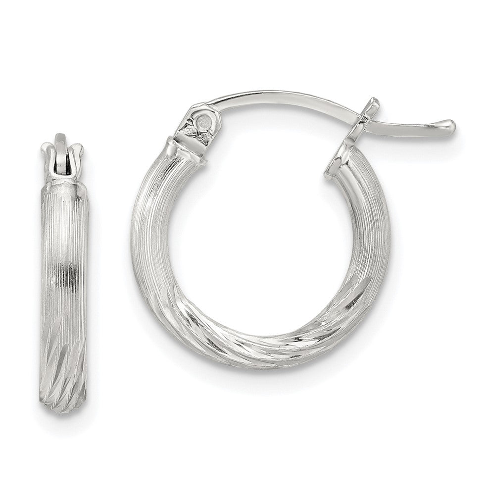 Sterlingsilber 2.5mm Poliert/satin Diamantiert Creolen