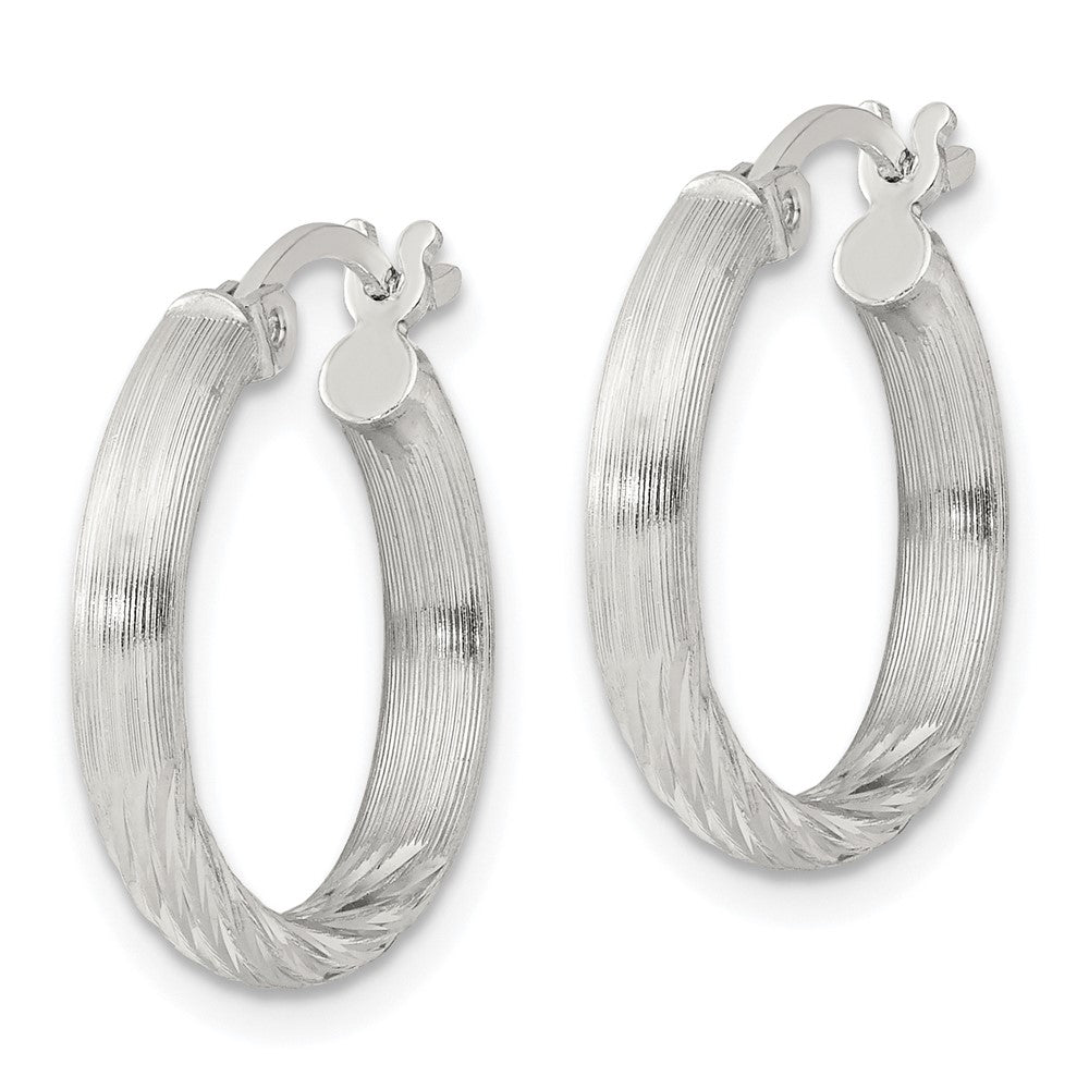 Sterlingsilber 2.5mm Poliert/satin Diamantiert Creolen