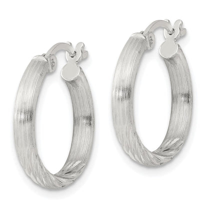 Sterlingsilber 2.5mm Poliert/satin Diamantiert Creolen
