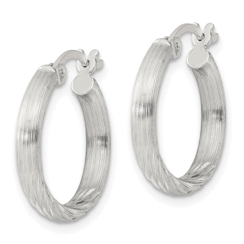 Sterlingsilber 2.5mm Poliert/satin Diamantiert Creolen