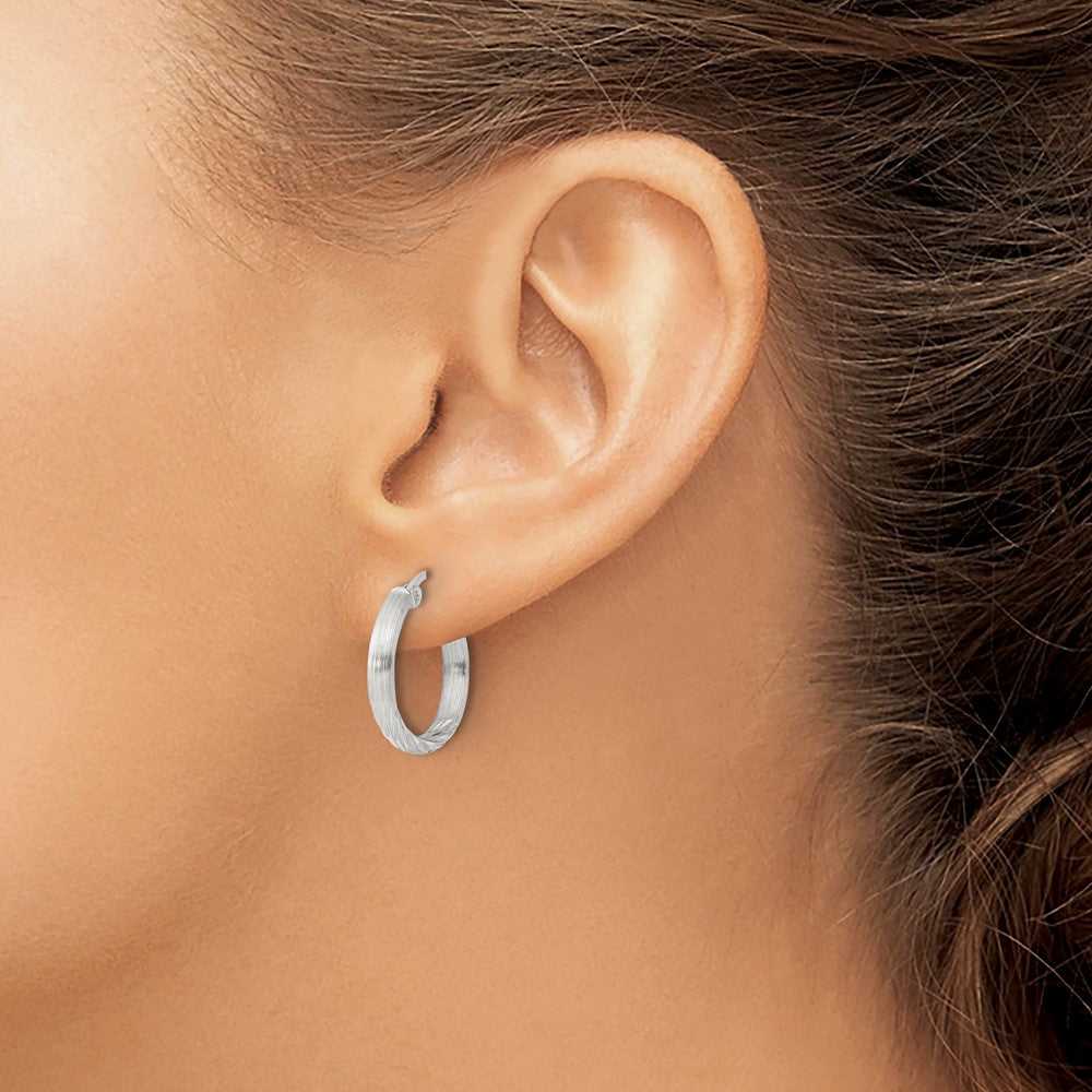 Sterlingsilber 2.5mm Poliert/satin Diamantiert Creolen