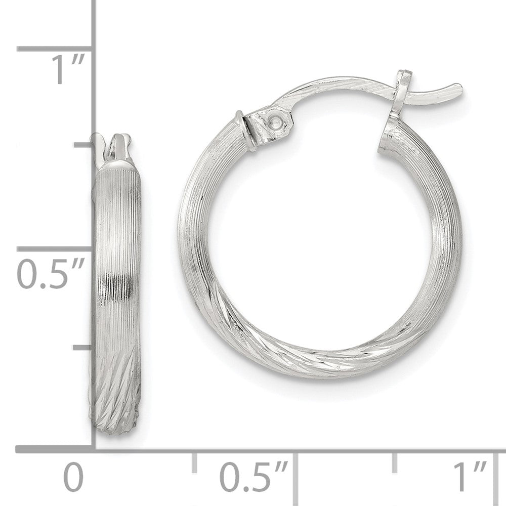 Sterlingsilber 2.5mm Poliert/satin Diamantiert Creolen