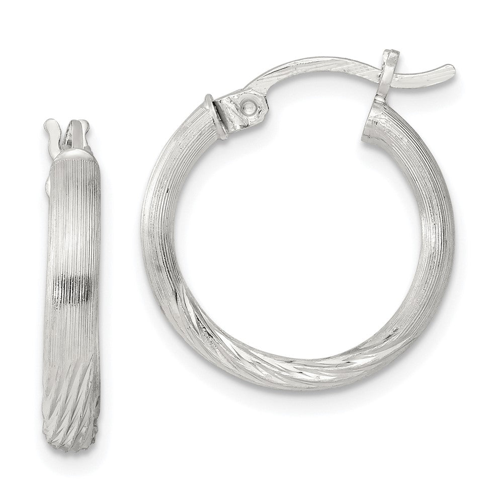 Sterlingsilber 2.5mm Poliert/satin Diamantiert Creolen
