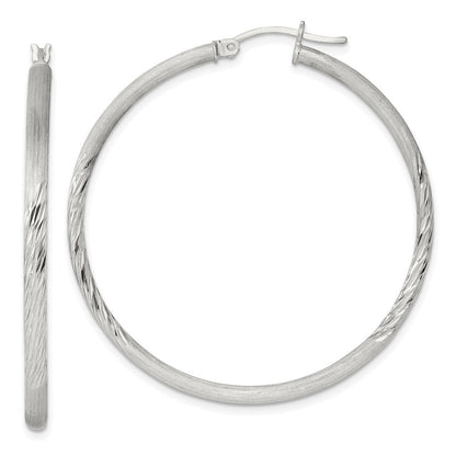 Sterlingsilber 2.5mm Poliert/satin Diamantiert Creolen