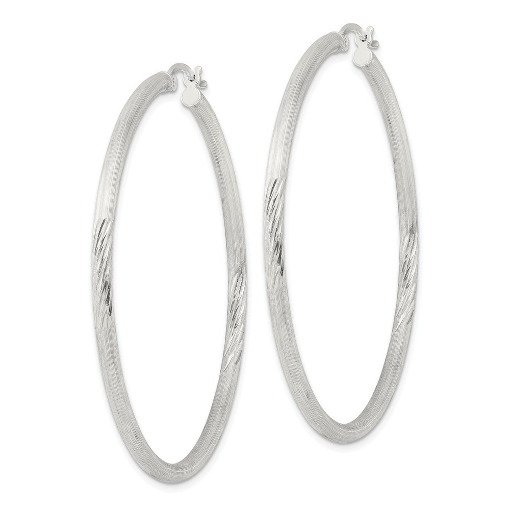 Sterlingsilber 2.5mm Poliert/satin Diamantiert Creolen