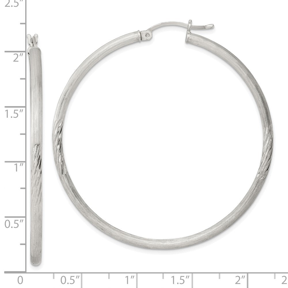 Sterlingsilber 2.5mm Poliert/satin Diamantiert Creolen