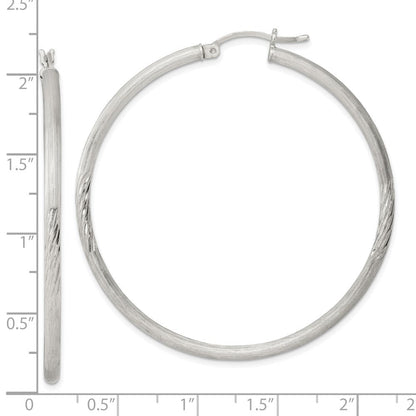 Sterlingsilber 2.5mm Poliert/satin Diamantiert Creolen