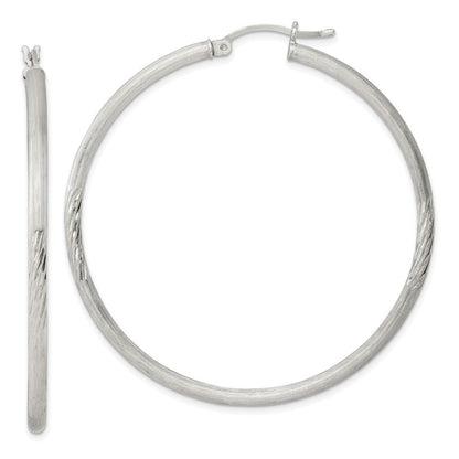 Sterlingsilber 2.5mm Poliert/satin Diamantiert Creolen