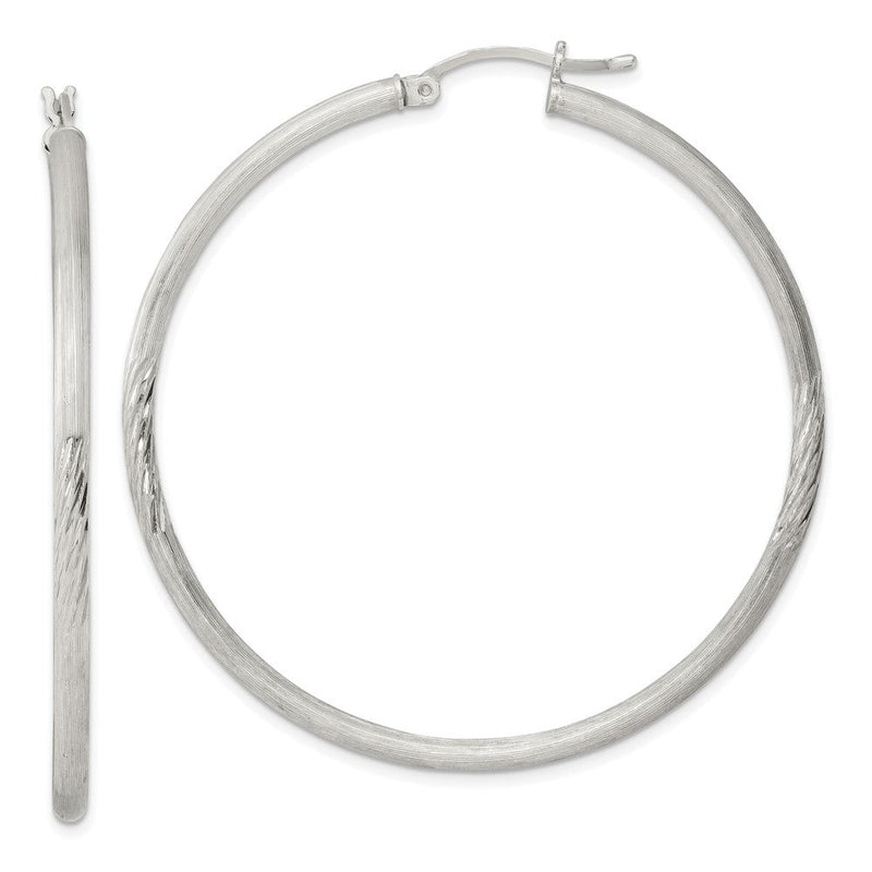Sterlingsilber 2.5mm Poliert/satin Diamantiert Creolen