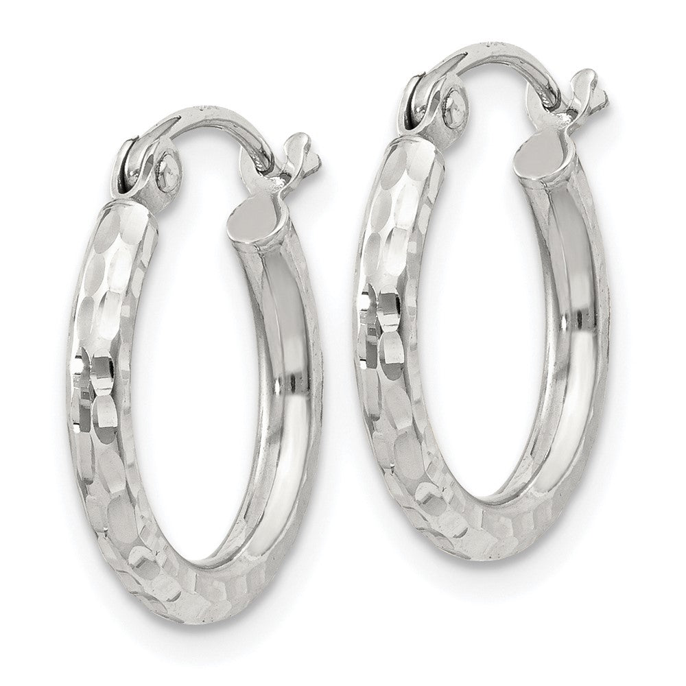 Sterlingsilber 2mm Diamantiert Creolen