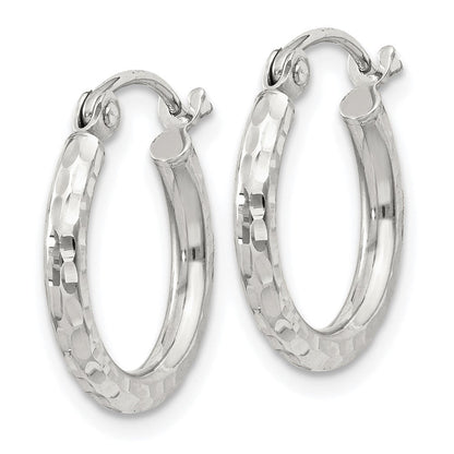Sterlingsilber 2mm Diamantiert Creolen