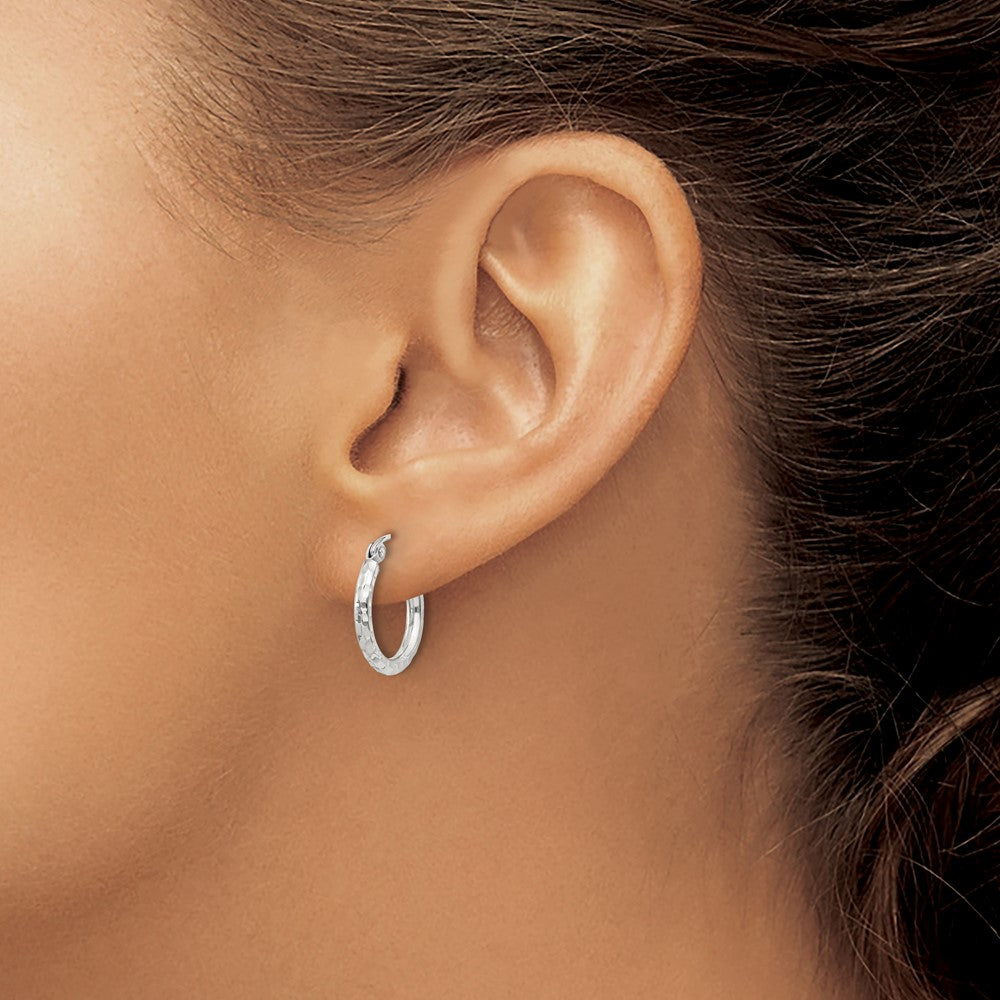 Sterlingsilber 2mm Diamantiert Creolen