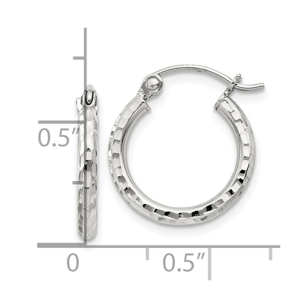 Sterlingsilber 2mm Diamantiert Creolen