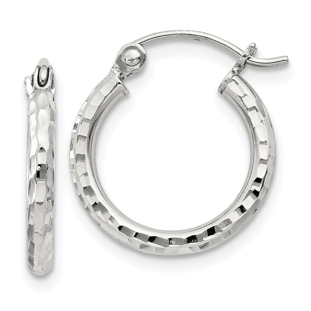 Sterlingsilber 2mm Diamantiert Creolen