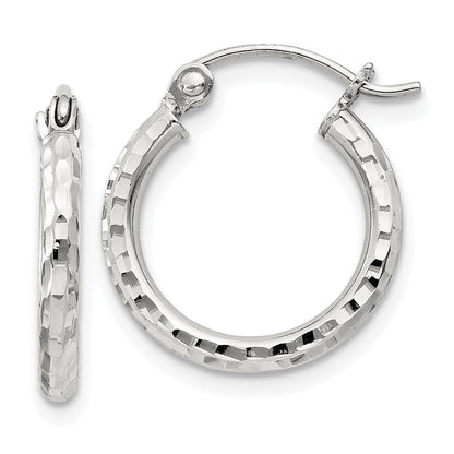 Sterlingsilber 2mm Diamantiert Creolen