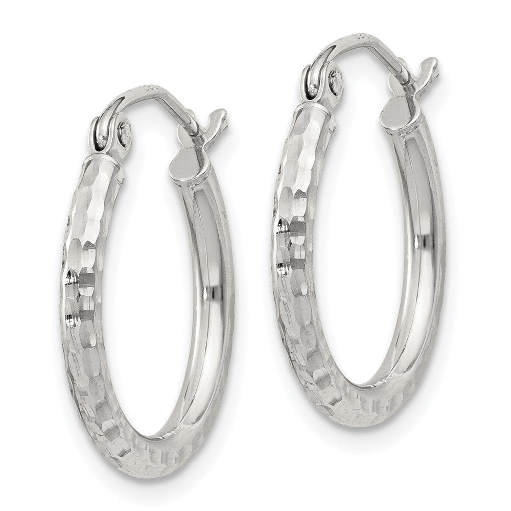 Sterlingsilber 2mm Diamantiert Creolen