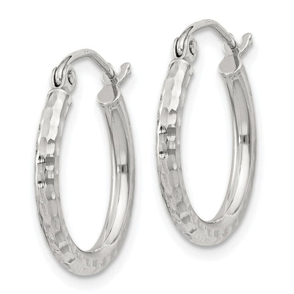 Sterlingsilber 2mm Diamantiert Creolen