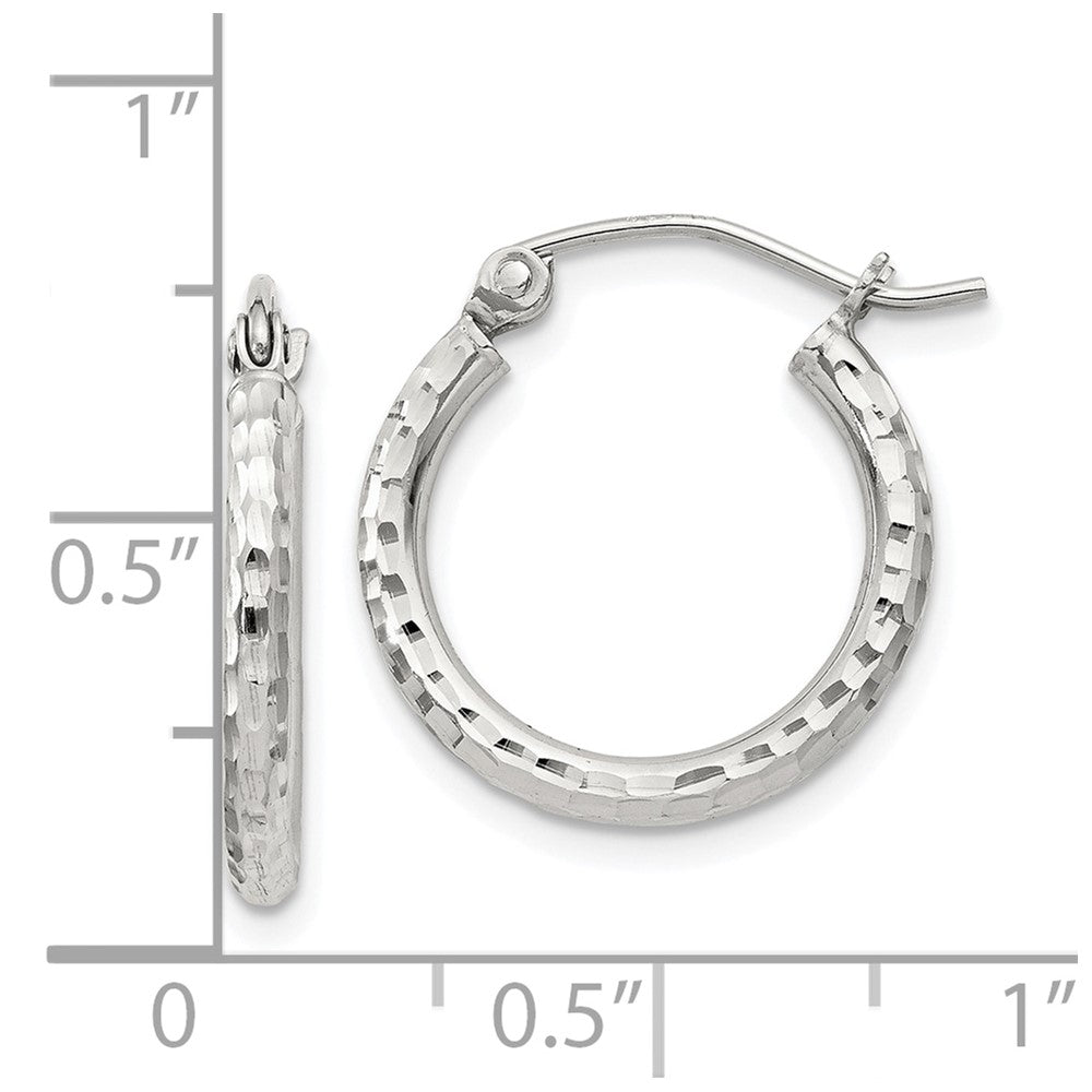 Sterlingsilber 2mm Diamantiert Creolen