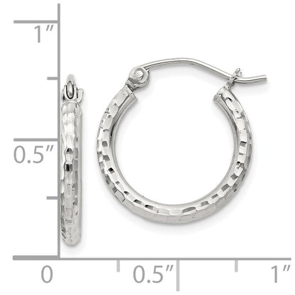Sterlingsilber 2mm Diamantiert Creolen