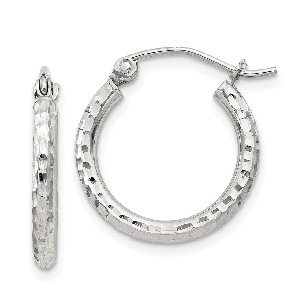 Sterlingsilber 2mm Diamantiert Creolen
