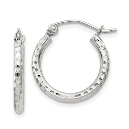 Sterlingsilber 2mm Diamantiert Creolen
