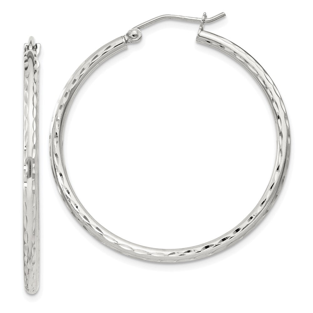 Sterlingsilber 2mm Diamantiert Creolen