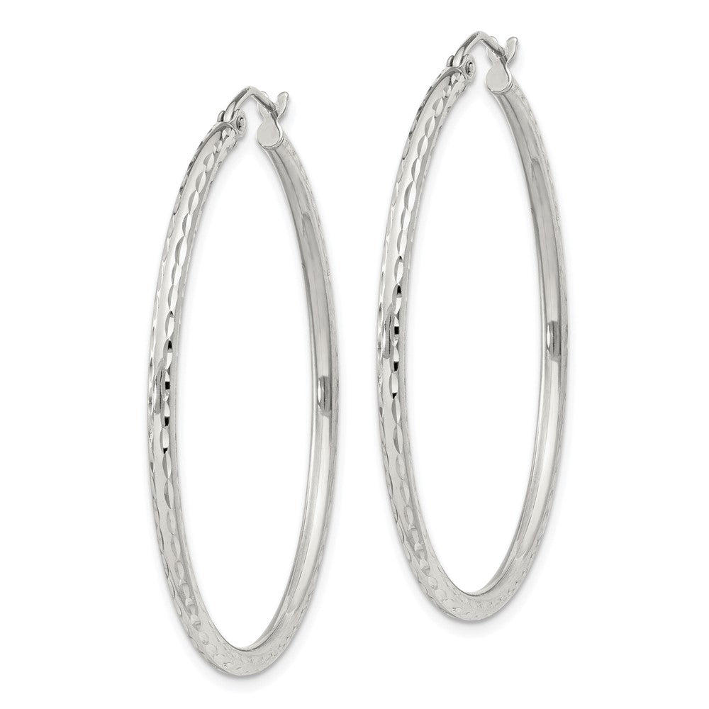 Sterlingsilber 2mm Diamantiert Creolen