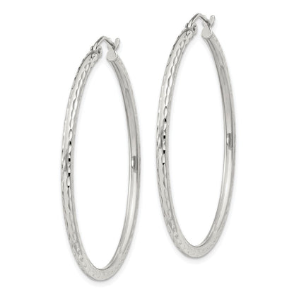 Sterlingsilber 2mm Diamantiert Creolen