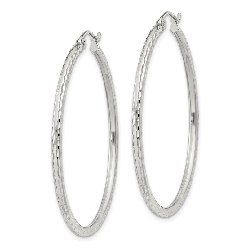 Sterlingsilber 2mm Diamantiert Creolen