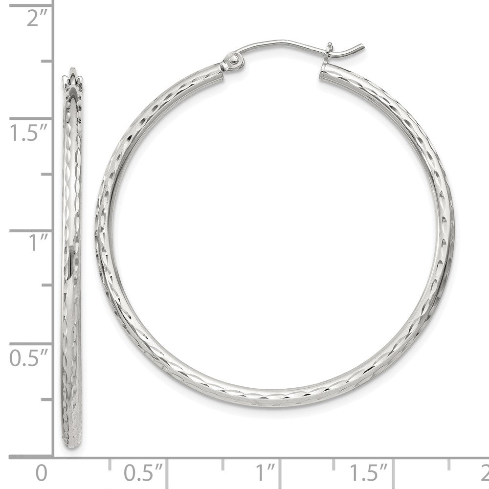 Sterlingsilber 2mm Diamantiert Creolen