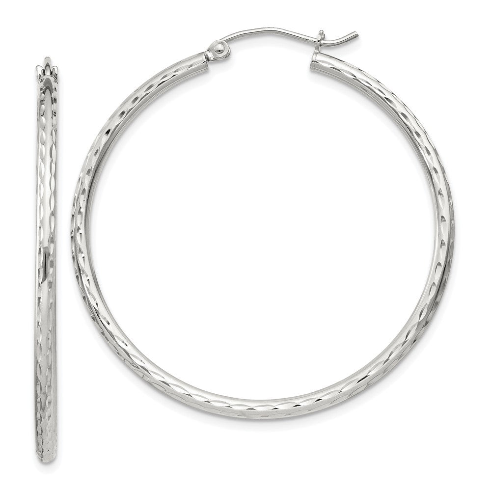 Sterlingsilber 2mm Diamantiert Creolen