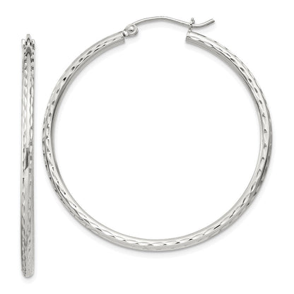 Sterlingsilber 2mm Diamantiert Creolen