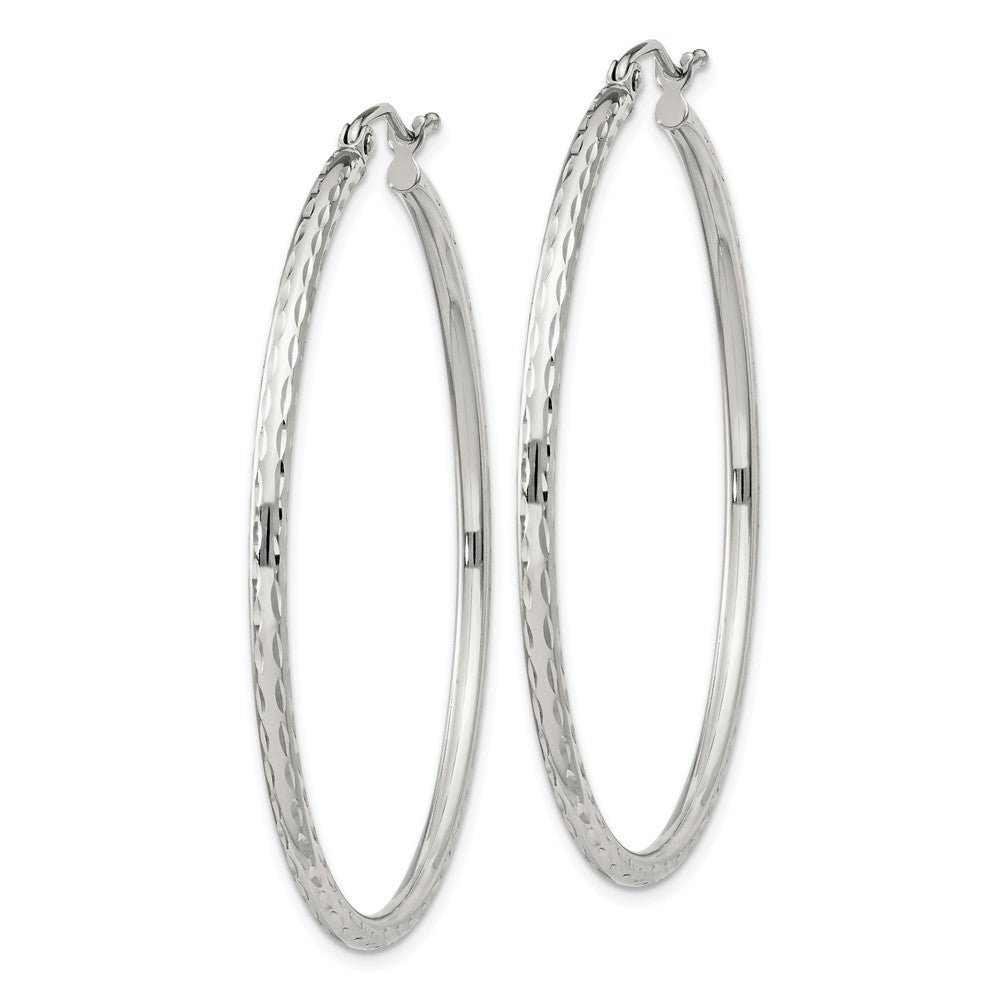 Sterlingsilber 2mm Diamantiert Creolen
