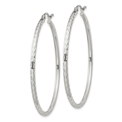 Sterlingsilber 2mm Diamantiert Creolen