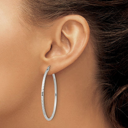 Sterlingsilber 2mm Diamantiert Creolen