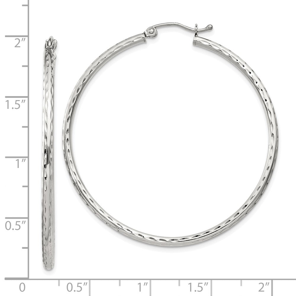 Sterlingsilber 2mm Diamantiert Creolen