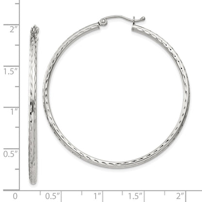 Sterlingsilber 2mm Diamantiert Creolen