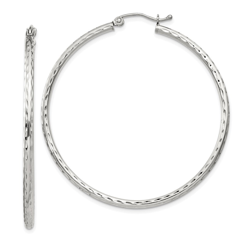 Sterlingsilber 2mm Diamantiert Creolen