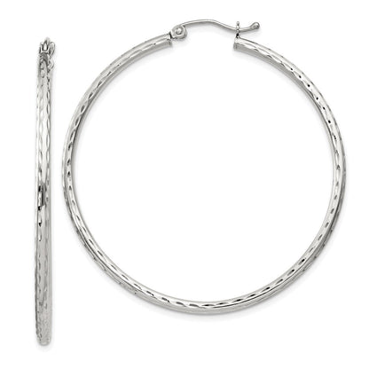 Sterlingsilber 2mm Diamantiert Creolen