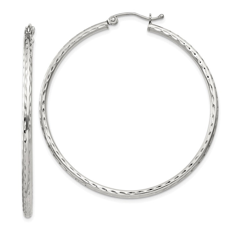 Sterlingsilber 2mm Diamantiert Creolen