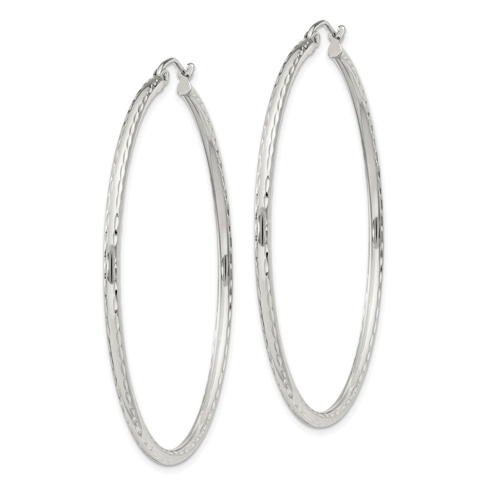 Sterlingsilber 2mm Diamantiert Creolen